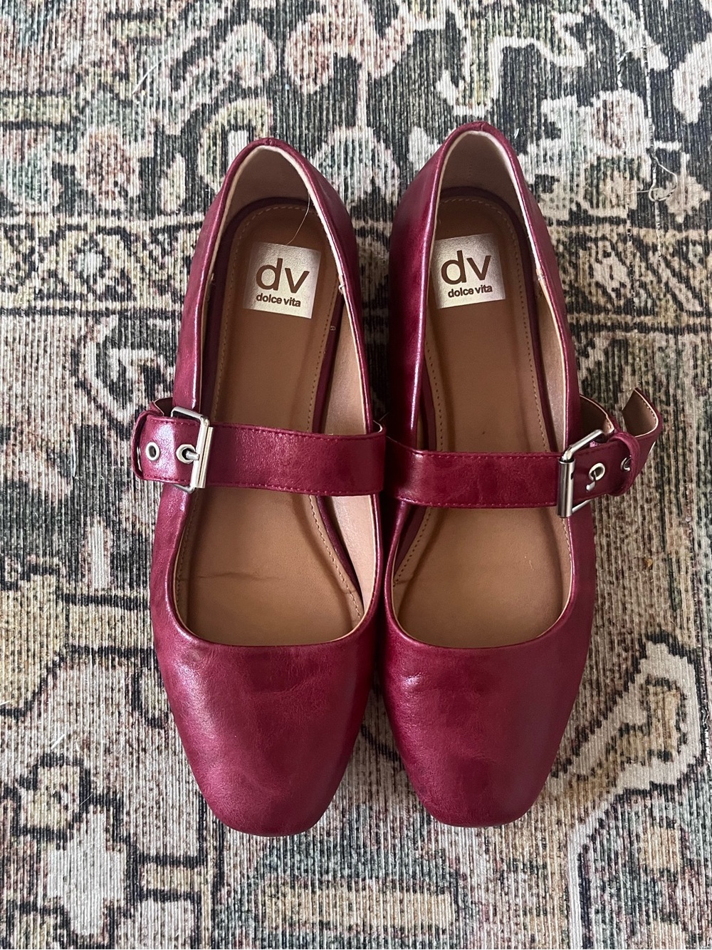 Dolce Vita Red Mary-Jane Buckle Flats